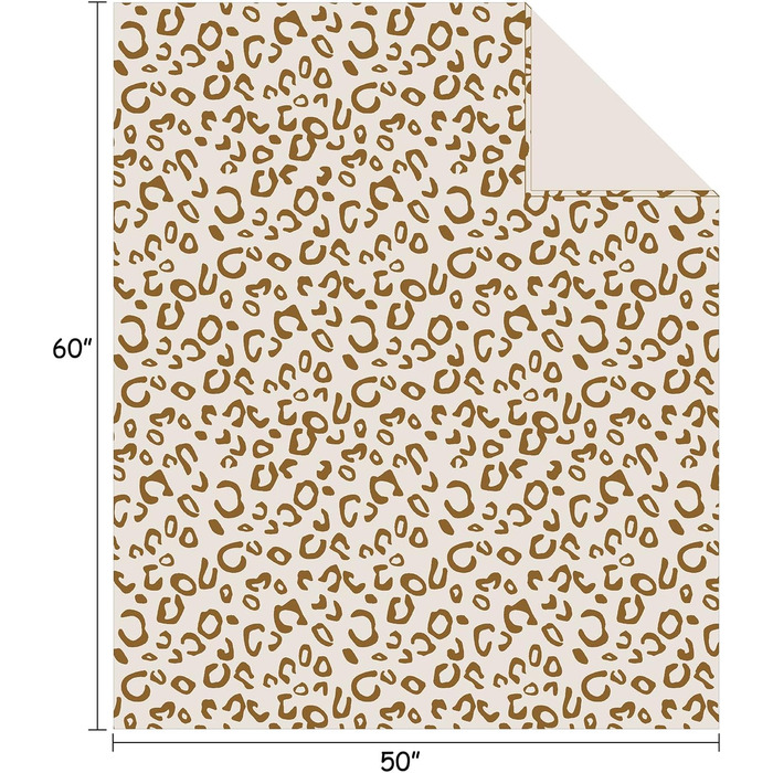 Плед з флісу FY Fiber House Leopard, 130x150 см, коричневий | М'який та теплий плед для дому