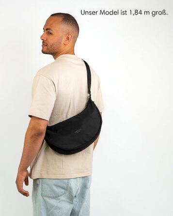 Сумка через плече LARKSON Solveig Medium чорна - Водовідштовхувальна напівмісячна сумка 6.5 л для жінок та чоловіків