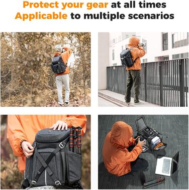 Рюкзак для камери K&F CONCEPT водонепроникний, для 2 камер та ноутбука 15.6