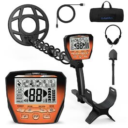 Металодетектор OMMO Profi для дорослих та дітей, USB, пошук золота, 6 режимів, водонепроникний IP68, прецизійний, комплект з лопаткою (Помаранчевий)