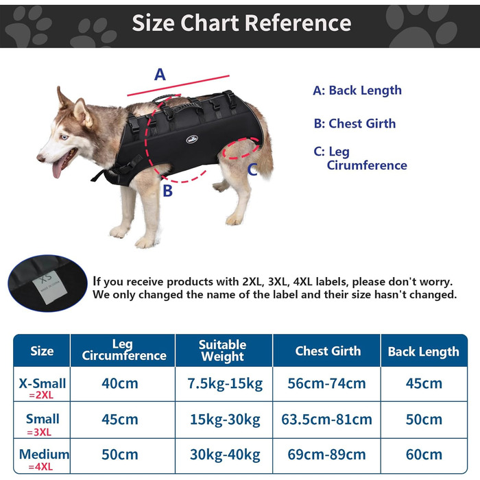 Сумка-переноска для собак великих порід Wakytu: переноска-рюкзак для собак з проблемами суглобів, травмами, літніх собак. Максимальна вага 30-40 кг, чорна, 4XL