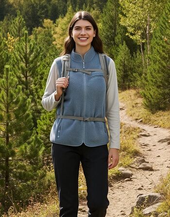 Тепла флісова куртка Pioneer Camp для жінок з капюшоном та блискавкою, Teal Blue, XL