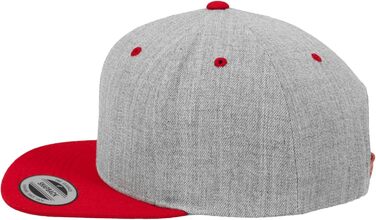 Кепка бейсболка Flexfit Unisex Classic Snapback двоколірна універсального розміру heather/Red