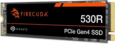 SSD Seagate FireCuda 530R 4TB NVMe PCIe Gen4 x4 для PS5/PC - 7400 МБ/с, 3D TLC NAND, 5.050TBW, Data Rescue Service