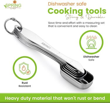 Набір мірних ложок та кухоль Spring Chef з нержавіючої сталі (14 шт.)