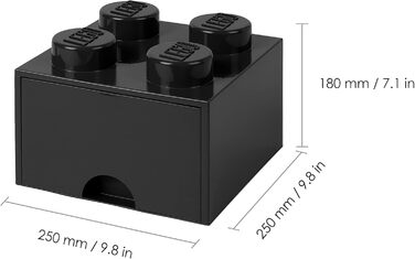 Скринька LEGO Room Copenhagen, 4 відсіки, 4,7 л, чорна, пластик, стільова, для зберігання іграшок