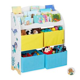 Relaxdays Children's Shelf with 4 Fabric Boxes