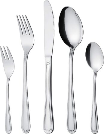GRÄWE Cutlery Set for 12 People, Stainless Steel, 100-Piece Dinnerware Set, Nickel-Free, Rust-Proof, Hand-Polished, Dishwasher-Safe - Salzburg Series