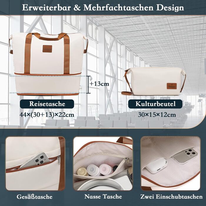 Набір валіз Joyway 5шт з ABS пластику, розширюваний, з TSA-замком. Включає: валізу-тролі, 1 велику сумку та 1 косметичку. Білий набір валіз