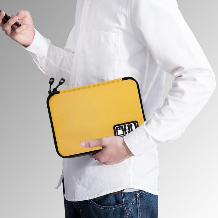 Органайзер для кабелів та аксесуарів для подорожей - LCSMAOKIN D-double Beige & C-gelbgrün