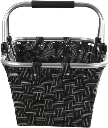 Корзина для покупок з ручками, 40 x 19,5 x 30 см, чорна, пластикова. Ідеально для покупок та зберігання.