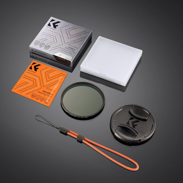 Фільтр UV K&F Concept 58mm з кришкою для об'єктива, серветкою для очищення, захисним фільтром з 18-шаровим нанопокриттям (Nano Klear)