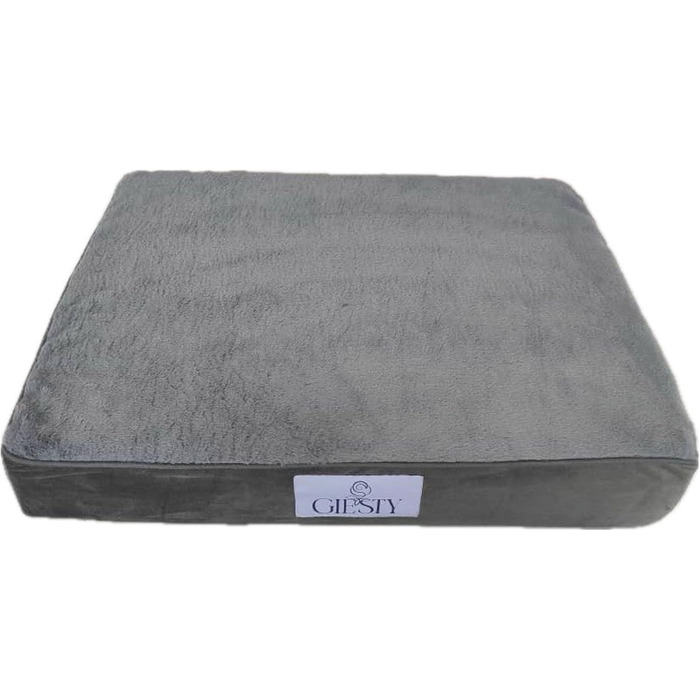 Ортопедичне ліжко для собак великих порід, диванчик для собак з високим бортиком, лежанка для домашніх тварин, собаче ліжко-софа, бавовняне льон та штучне хутро (L(90 * 68 * 20cm)) (Сірий, Матрац XL(106x80x10cm))