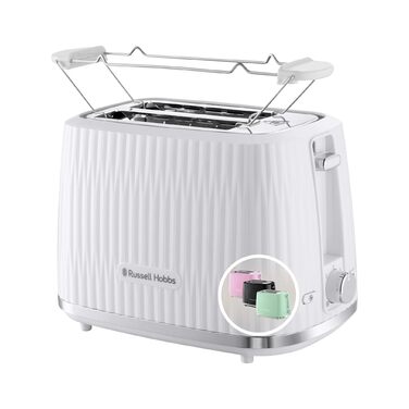 Тостер Russell Hobbs Eden - 2 відділення, 6 рівнів підсмажування, білий