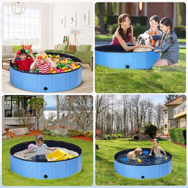 Басейн для собак Ezilif 120x30 см, розкладний, неслизький, з товстого ПВХ, для великих та маленьких собак