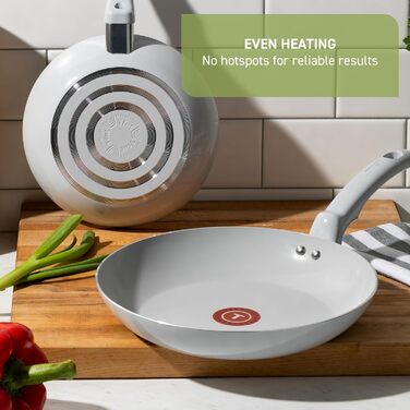 Набір посуду T-fal Refresh Ceramic 20 предметів, антипригарне покриття, жаростійкий до 100°C, сірий Moon Grey. Каструлі, сковороди, сотейник, керамічне покриття.