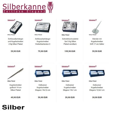 Сріблястий двосторонній портсигар Silberkanne Hamburg 6,5x9,5 см, преміум якість, посріблений метал