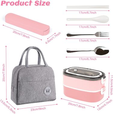 Ланчбокс дорослий з сумкою, б/дос. контейнер для їжі для дітей з 3 відсіками, вил. витікання, мікрохвл. б/дос. бенто-бокс для роботи, школи, пікніка, подорожей (рожевий)