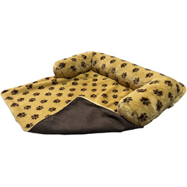 Захист для дивану від собак - ковдра для собак, ліжко для собак, захист дивану - ручна виготовлена підстилка для собак з бортиком - прання до 90 градусів та особливо м'яка - розмір: приблизно 90x90x13 см (плюшевий бежевий, L)