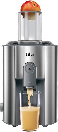 Центрифужна соковижималка Braun MultiQuick 7, 1000 Вт, завантажувальний отвір 75 мм, срібляста