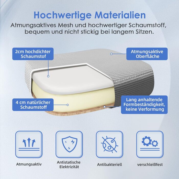 Офісний крісло Hinode з підйомними підлокітниками та функцією гойдання, 360° обертання, регульована висота, ергономічне крісло для дому та офісу з дихаючою сіткою, до 150 кг (Сірий, Стиль 1)