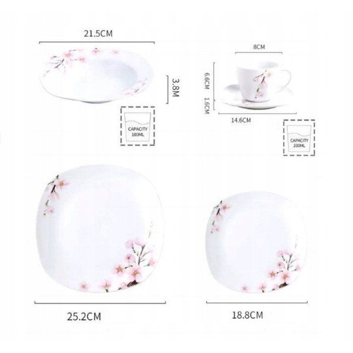 Обідній сервіз VEWEET ANNIE, порцеляновий набір на 12 осіб, 100 предметів