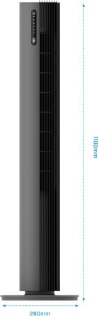 Вентилятор вежовий Smart Clean Air Optima CA-407 Luxus з фільтром, сірий/чорний - до 500 м³/год, з керуванням зі смартфона