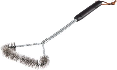 Weber 6493 3-Sided Grill Brush with Stainless Steel Bristles, Black, 53 cm