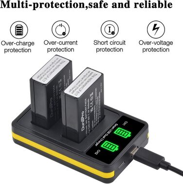 Акумулятор DuraPro 2X 1040mAh LP-E17 для Canon EOS M3, M5, M6, Rebel SL2, T6i, T6s, T7i, 200D, 250D, 750D, 760D, 800D, 8000D, RP та USB-зарядний пристрій Type-C з LED-індикатором