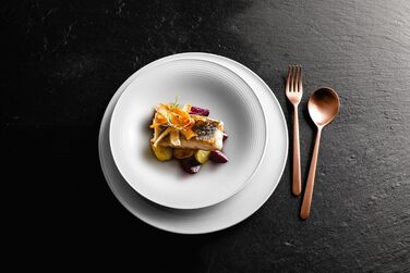 Сервіз столовий SELTMANN WEIDEN Beat 12-частинний - білий, з рельєфним декором, круглий