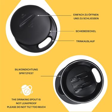 Кружка для кави та чаю Ideus 470 мл з подвійними стінками, з нержавіючої сталі, з нековзким ручним тримачем та кришкою-ковзаючою панеллю, великий об'єм (Трав'яний зелений) (Леопардовий жовтий)