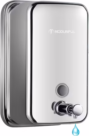 Modern Hand Soap Dispenser, Wall-Mounted Soap Dispenser Stainless Steel for Bathroom, 500 ml Manual Soap Dispenser, Liquid Soap Pump for Kitchen Polished