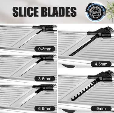 Набір для нарізання овочів з 4 лезами та захисними рукавичками - Mandoline з нержавіючої сталі для картоплі, салату, хот-поту, антиковзкий овочевий слайсер, Keto (з щіткою та ганчіркою).