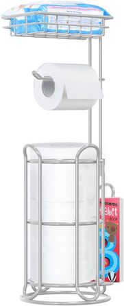 Тримач туалетного паперу TreeLen Mega Roll з нержавіючої сталі, тримач для серветок та журналів, хром (на 4 рулони)
