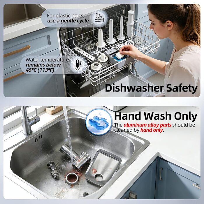 М'ясорубка електрична FIMEI 4-в-1 з насадками для ковбас та печива, нержавіюча сталь