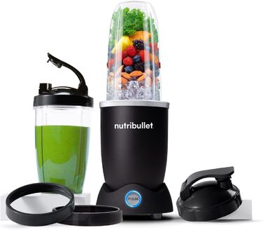 Nutribullet Pro 1200, Electric Blender, Food Processor, Smoothie Blender, Multi-Function Blender, 1200W Power, 700ml and 900ml Cups, Black, NB120MB 1200W Black