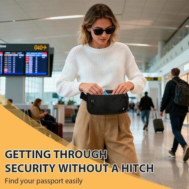 Чоловіча/жіноча поясна сумка DiULi, чорна, з RFID захистом, для подорожей, спорту та активного відпочинку