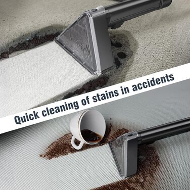 Апарат для чищення м'яких меблів та килимів 600W, 22kPa, для дому та авто, чорний