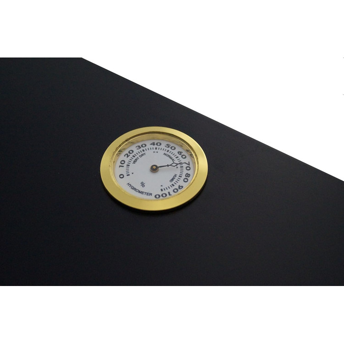 Вологомір для тютюну GERMANUS Reise Humidor чорного кольору з кедрової деревини, з Humidor Brevier в комплекті