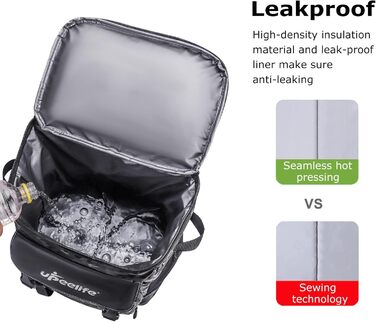 Рюкзак-холодильник Upeelife 30L з підкладкою для пікніка, чорний камуфляж, для кемпінгу та пікніків