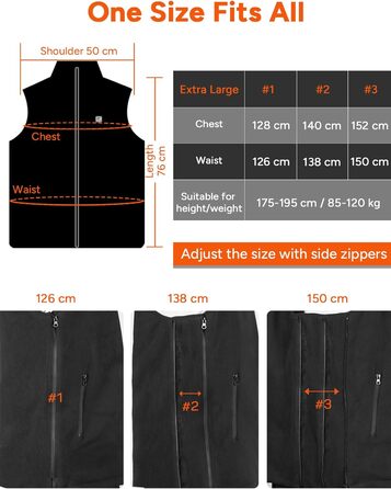 Електрична гріюча жилетка Dr. Prepare для чоловіків та жінок, унісекс, з акумулятором, XL, флісова (без Powerbank)