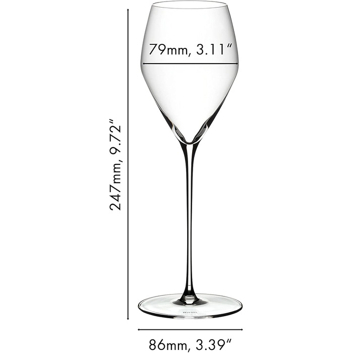 RIEDEL Veloce Champagne Glass Set, 2-Piece, Clear Crystal Glass, Premium Machine-Made