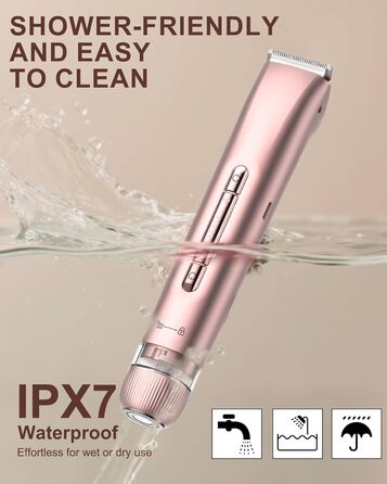 Електричний жіночий епілятор 2 в 1 з тримером, silky splash, Rose Gold, IPX7, з керамічними лезами