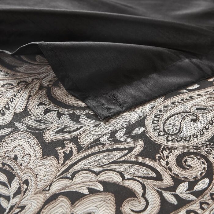 Штора для ванної кімнати Madison Park Aubrey з візерунком Paisley, жаккард, мікрофібра, 183x183 см, чорна