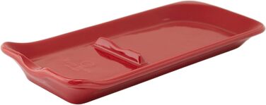 Interior Oak Grooved Spoon Rest, Ceramic, Burgundy