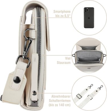 Сумка Bugatti Almata на плече з відділенням для смартфона, кросбоді для жінок, бежевого кольору