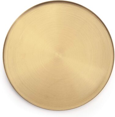 DOKOT Round Stainless Steel Serving Tray Gold, Jewelry and Makeup Organizer/Candle Tray Gold (32 cm)