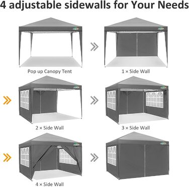 COBIZI Pop-up Pavilion 3x3, Folding Pavilion 3x3 Waterproof, Stable, Winter-Proof |8x Pegs|4x Wind Ropes|UV Protection 50+|High-Density Tarpaulin| Pavilion Folding 3x3m Party Tent Folding Pavilion 3x3 Garden Pavilion