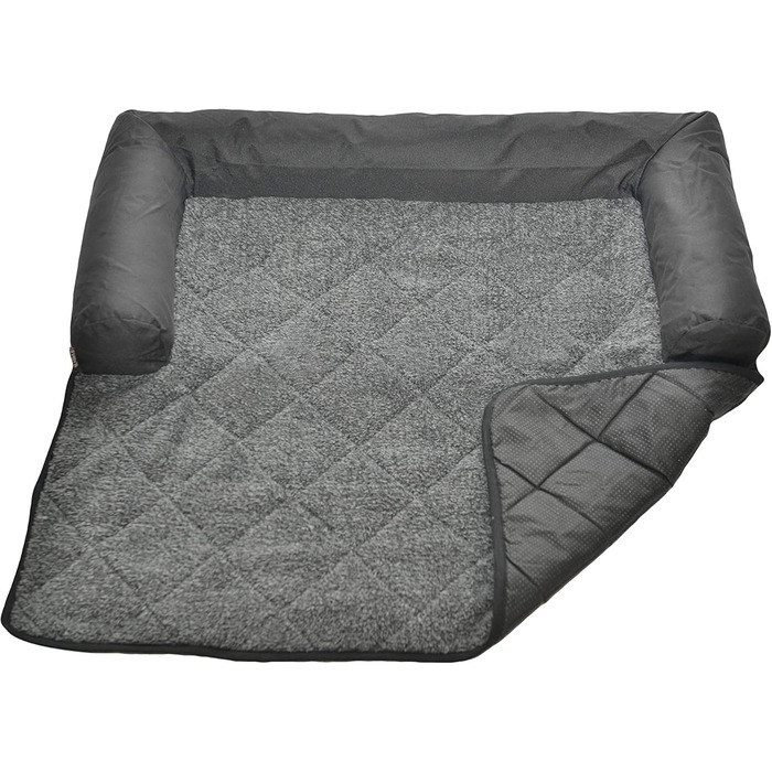 Підстилка для собак Raikou 90x90 см, чорна, з неслизьким покриттям та блискавкою