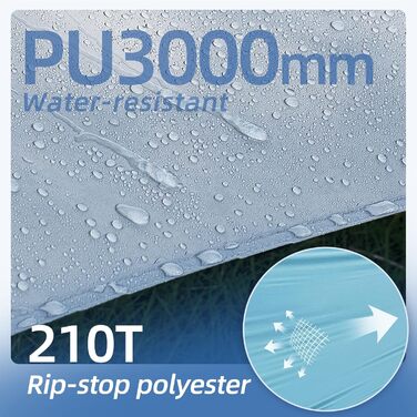 Тент Forceatt Zeltplane 3.7x4.3 м: ультралегкий, водонепроникний, з 6 кріпильними точками. Підходить для кемпінгу, піших прогулянок та відпочинку на природі. Колір: темно-синій & сірий.